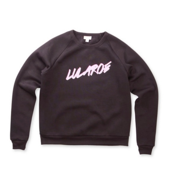 NWT Lularoe black vintage logo crewneck sweatshirt! Pink writing - Picture 2 of 6